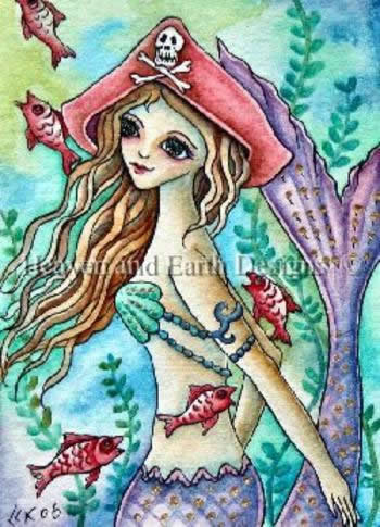 Diamond Painting Canvas - QS Pirate Mermaid - Click Image to Close